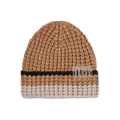 Men's Waffle Stripe Knit Beanie - Brown