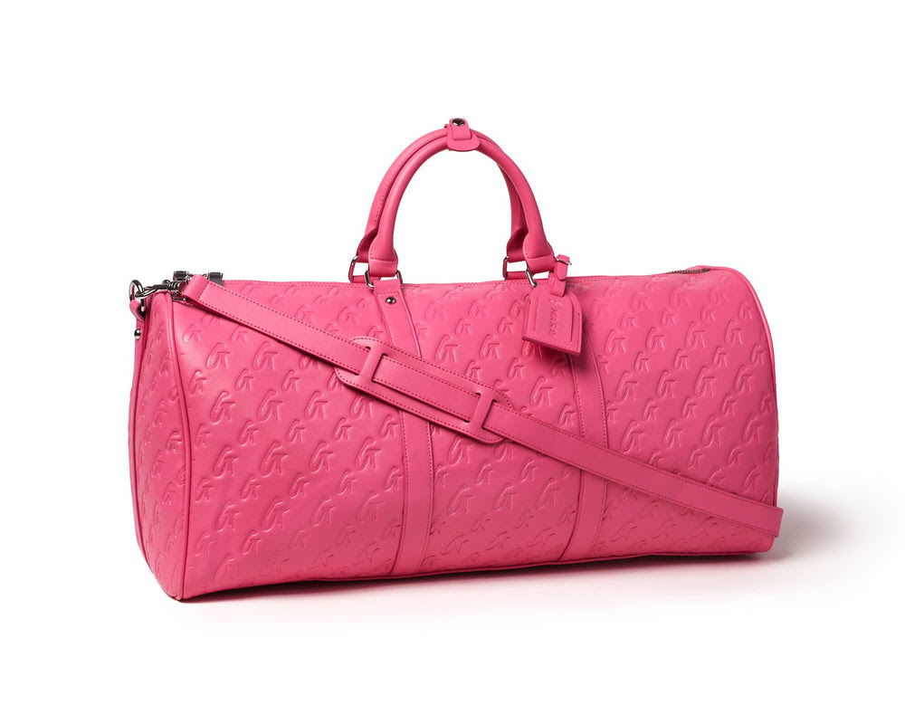 Vegan Leather Weekender Duffle - Hot Pink