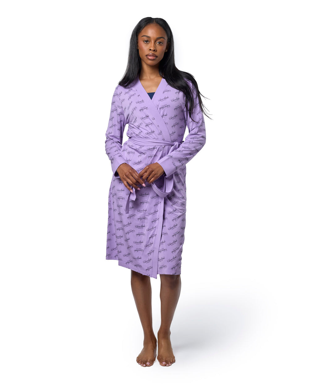 Rayon Blend Kimono Robe - Lavender