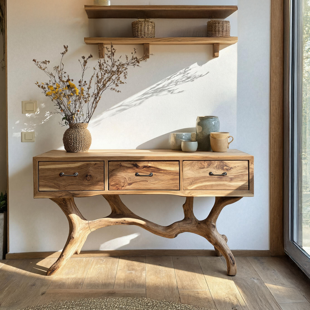 Handcrafted Live Edge Entryway Table