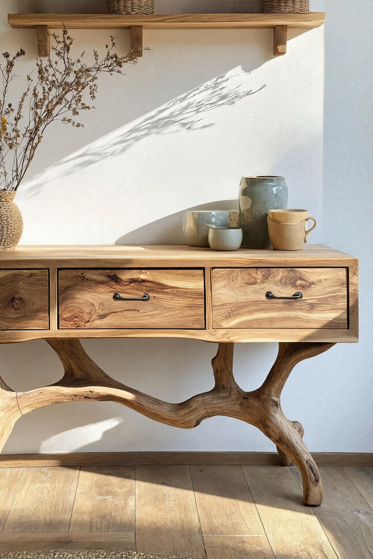 Handcrafted Live Edge Entryway Table