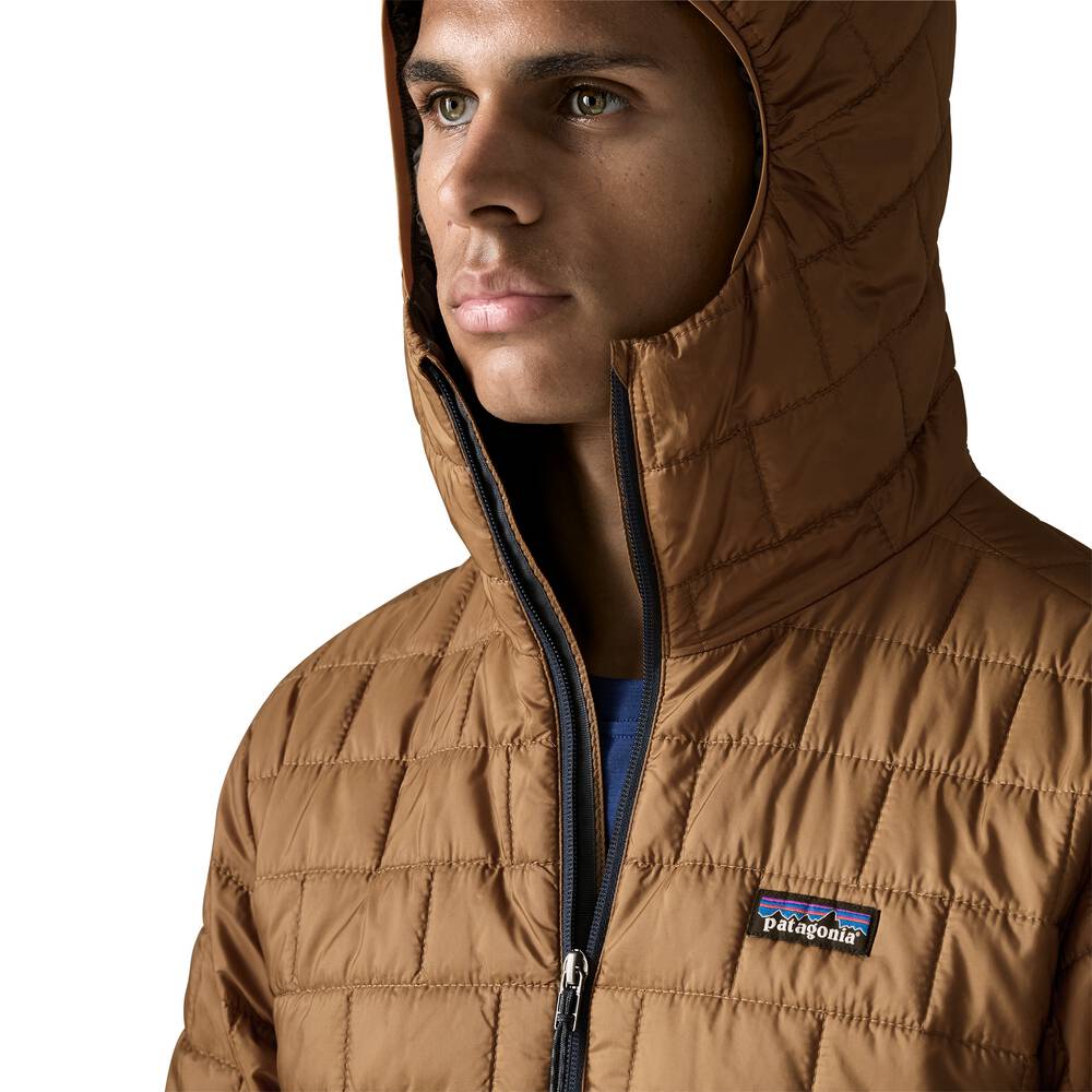 Men's Insulated Hooded Jacket - Brown
