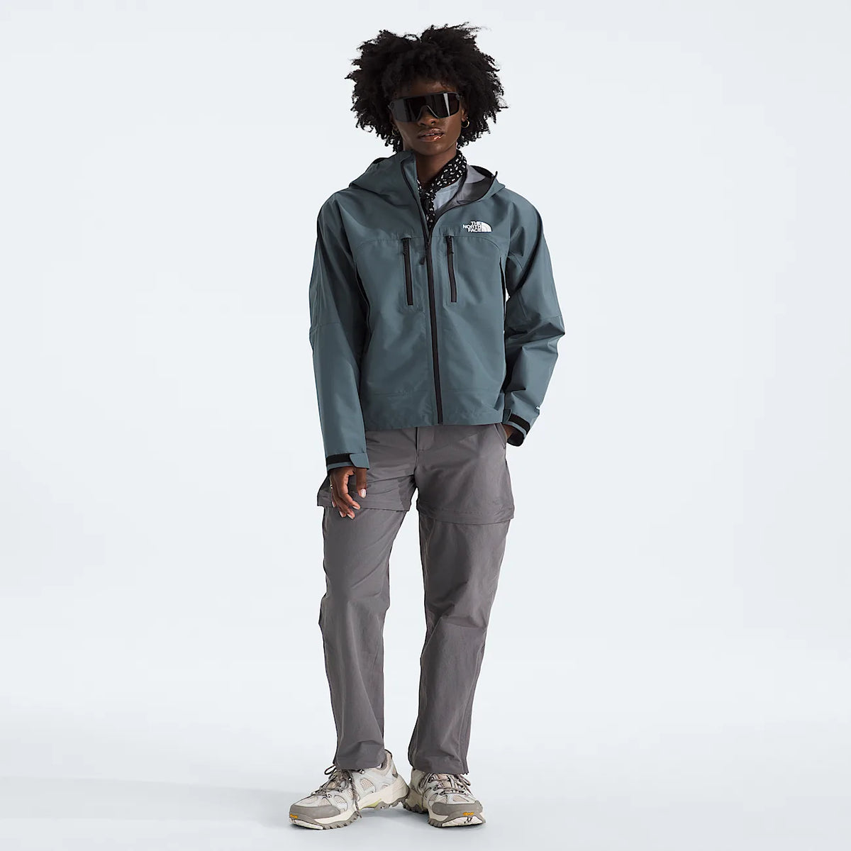 Women's Waterproof Hooded Jacket - Gray