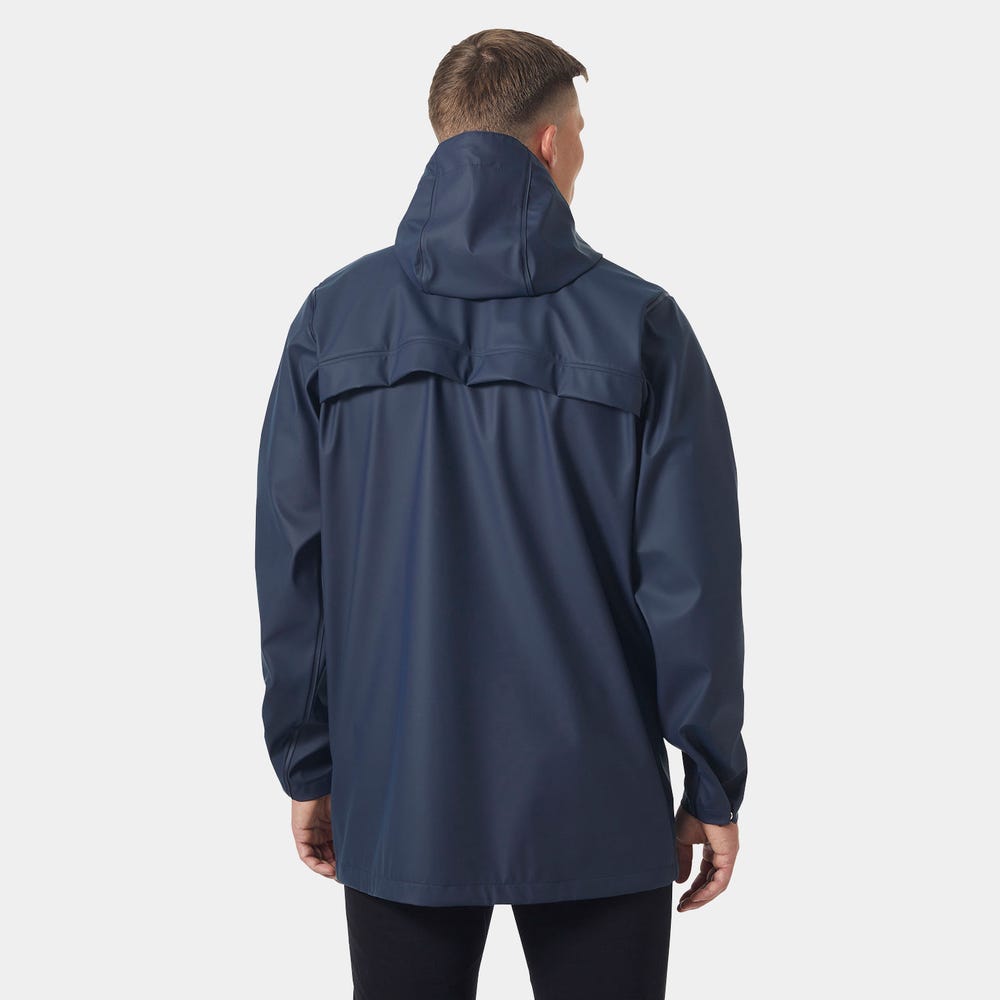 Men's Waterproof PU Raincoat - Navy
