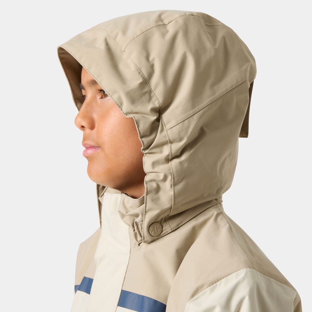 Juniors' Hooded Sailing Rain Jacket - Cream