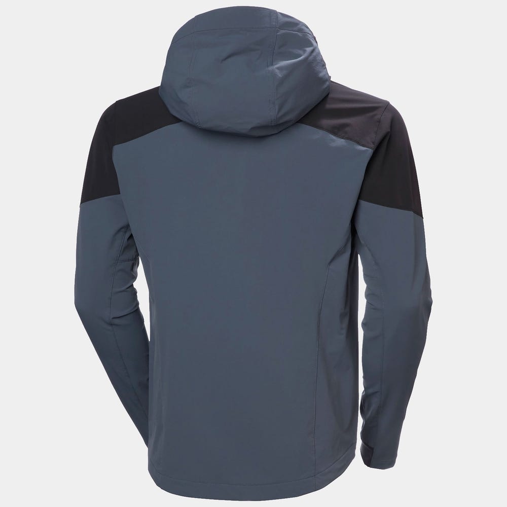 Men's Stretch Hooded Softshell Jacket - Black