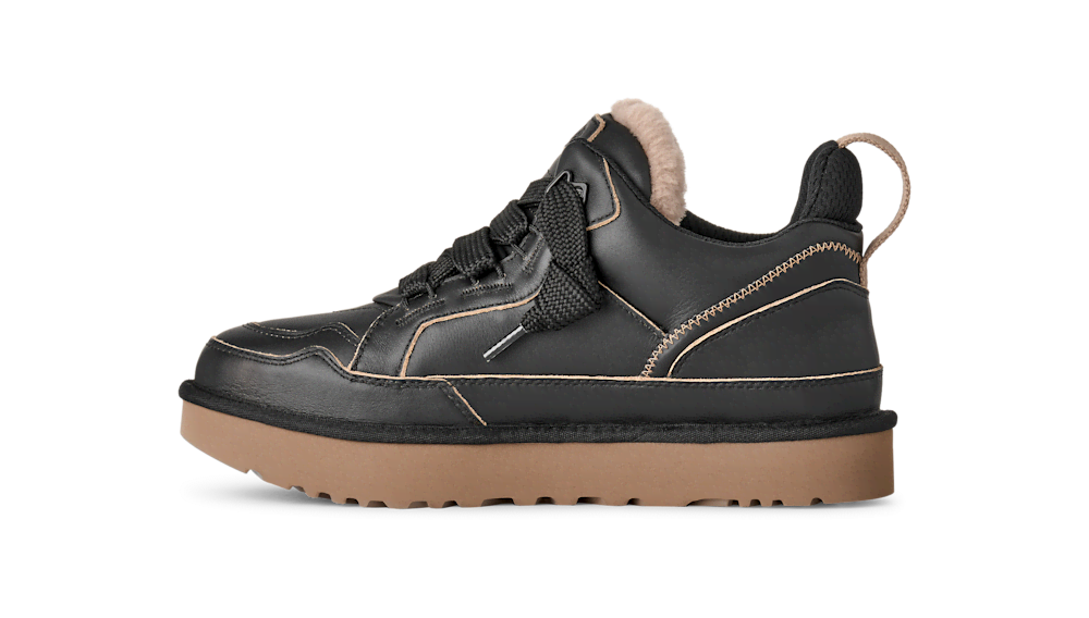 Men's Leather Chunky Sneaker - Black