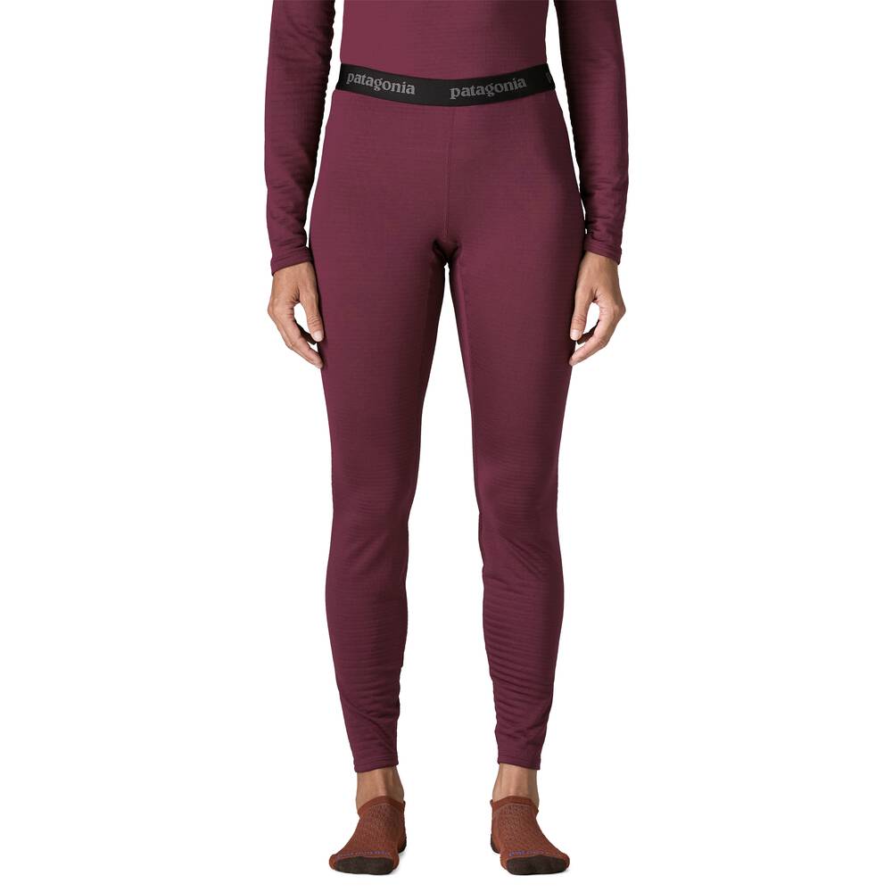 Women's Grid Fleece Base Layer Bottoms - Black