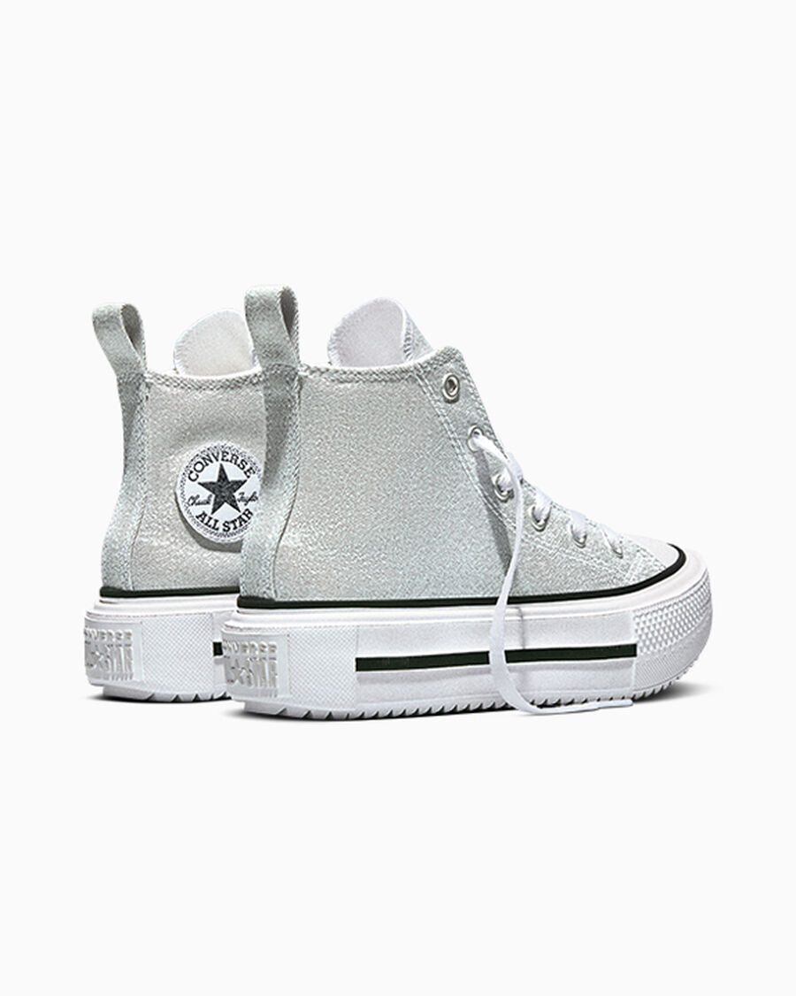 Shiny Double Platform High Top Sneakers