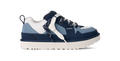 Men's Suede and Mesh Low Top Sneakers - Blue