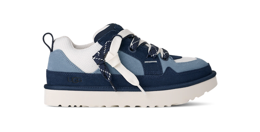 Men's Suede and Mesh Low Top Sneakers - Blue