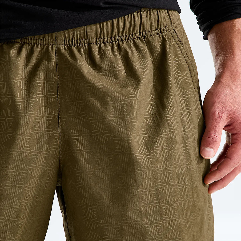 Men's 7-Inch Embossed Active Shorts - Brown