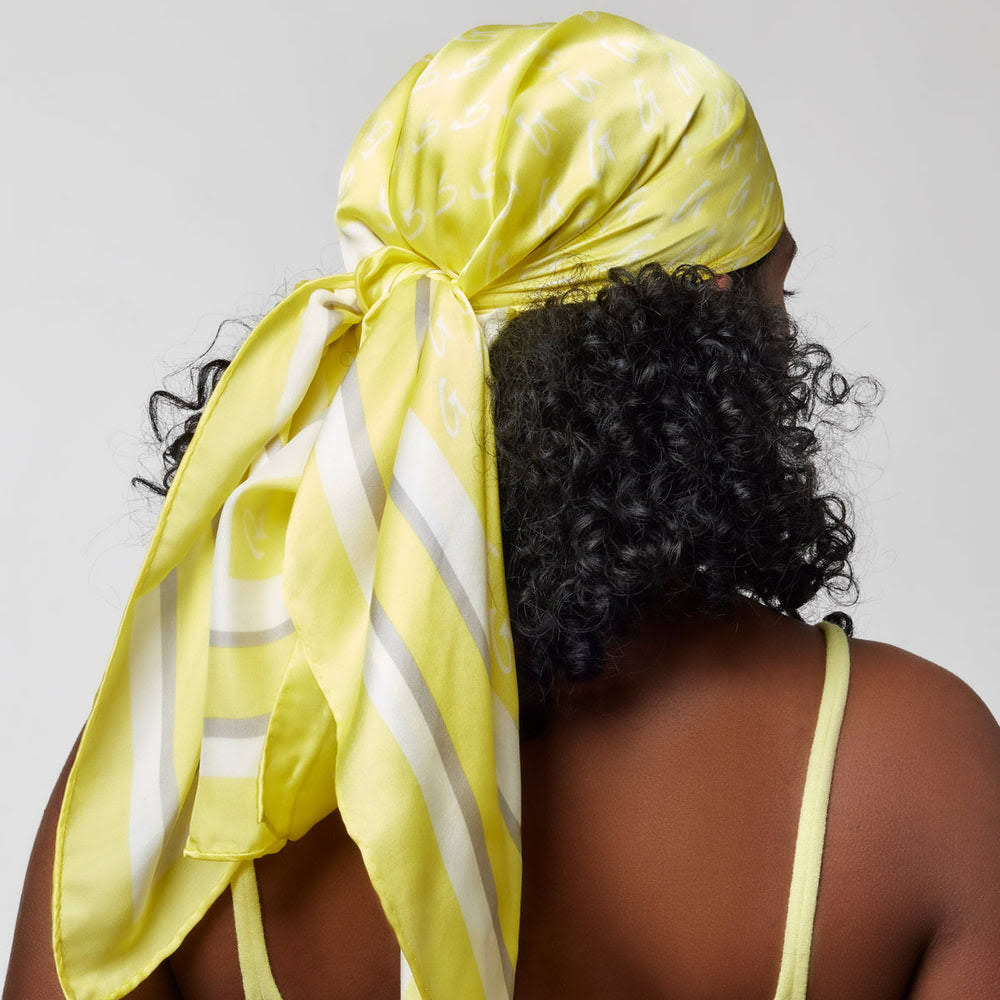 Large Printed Silk Scarf - Yellow