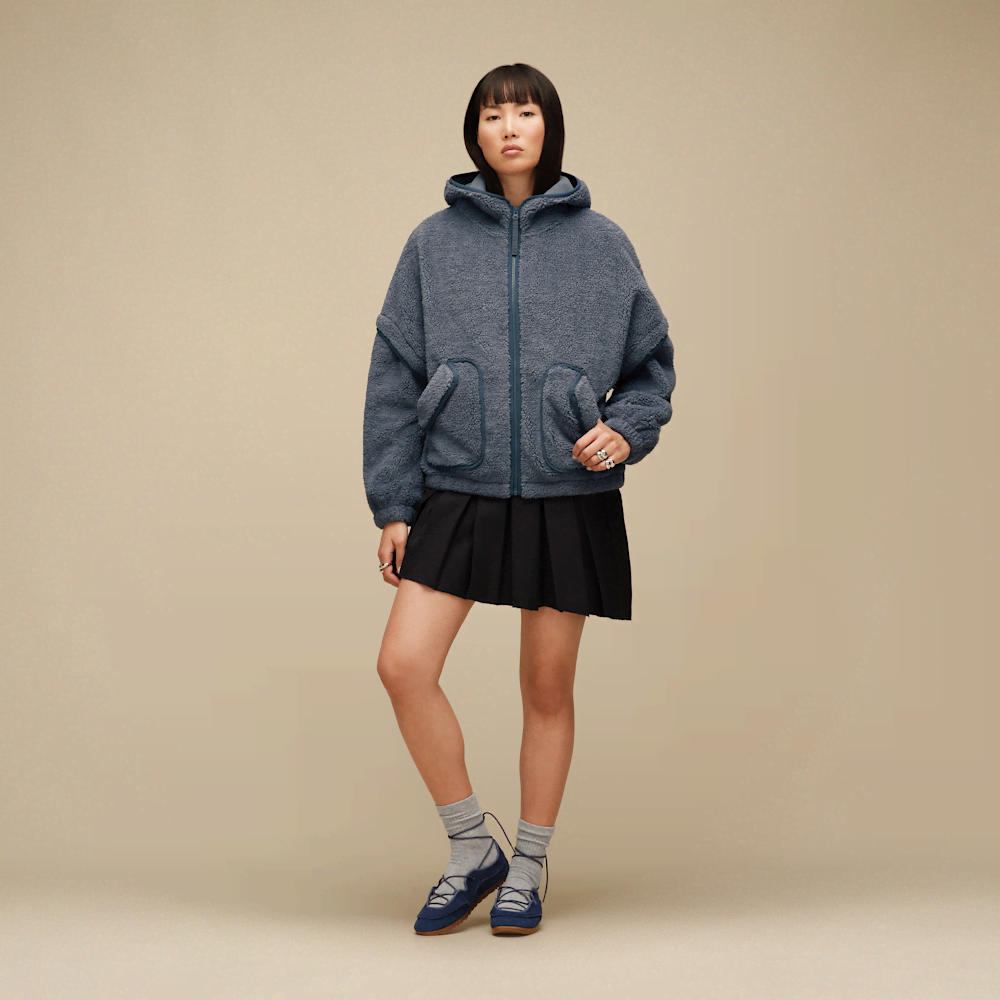Women's Plush Fleece Zip Hoodie - Chestnut