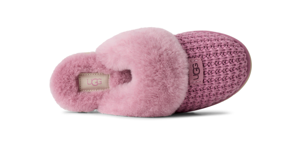 Women's Knit Sheepskin Slipper - Charcoal