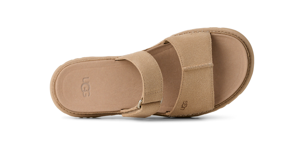 Women's Adjustable Suede Slide Sandal - Black