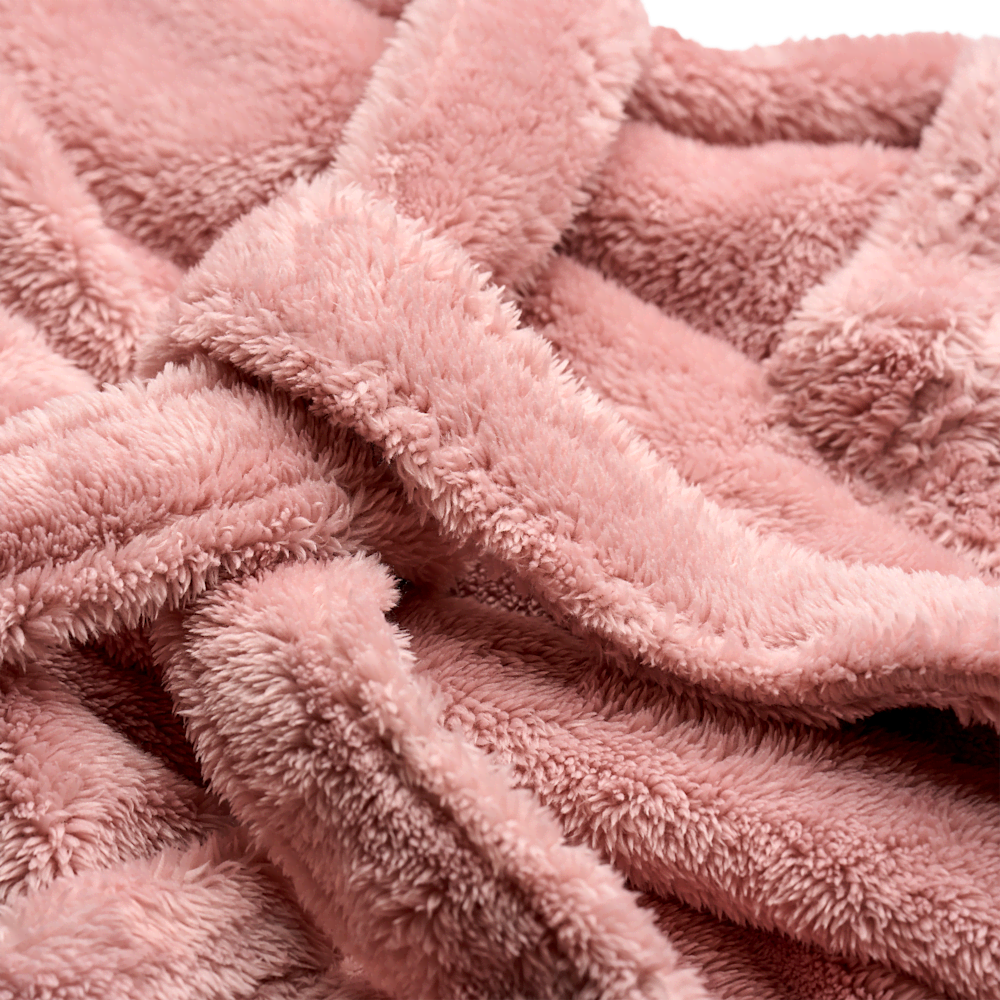 Women's Hooded Plush Fleece Robe - Cream