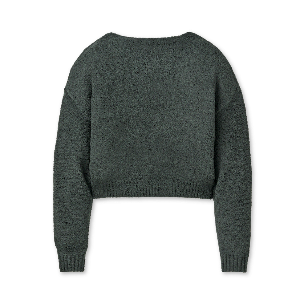Women's Slouchy Boat Neck Pullover - Green