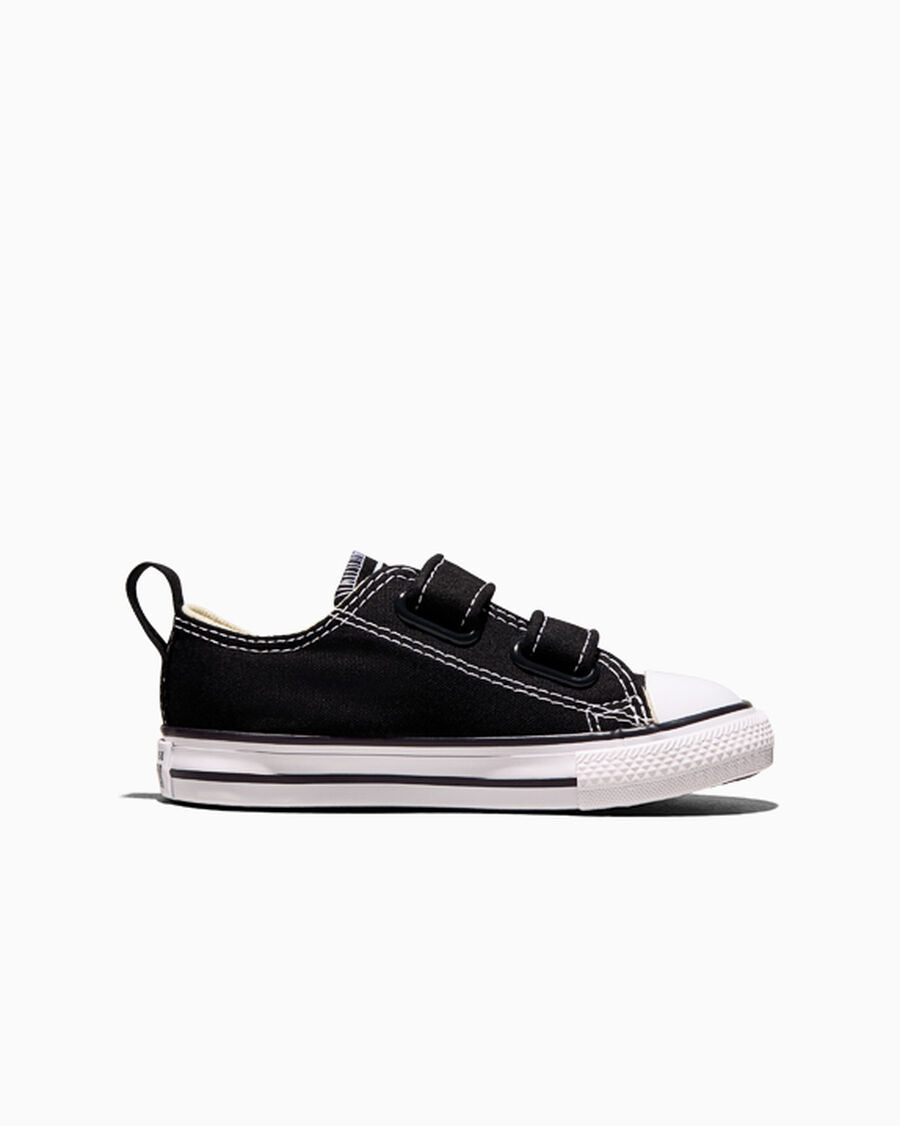 Toddler Easy-On Canvas Low Top Sneaker - Black - Black