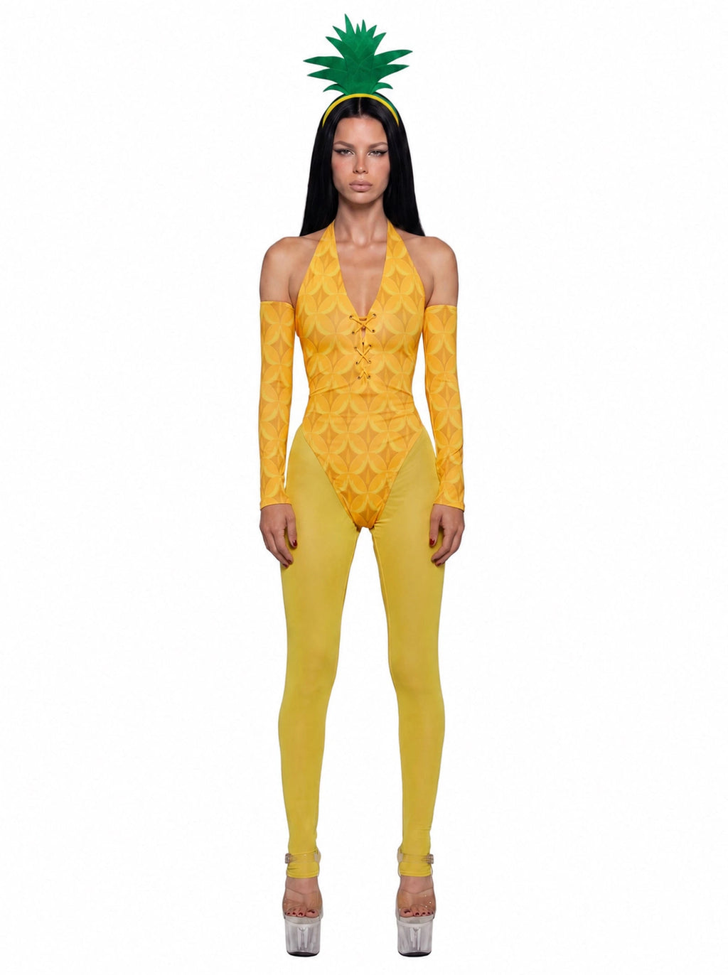 Fruit Halter Bodysuit Costume Set - Yellow