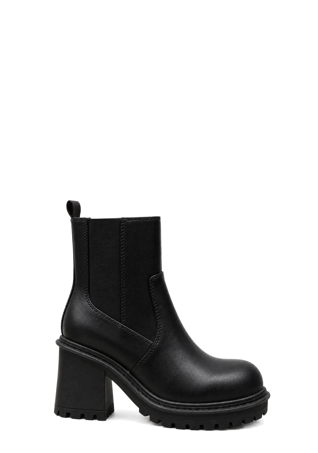Lug Sole Chelsea Ankle Boots - Black