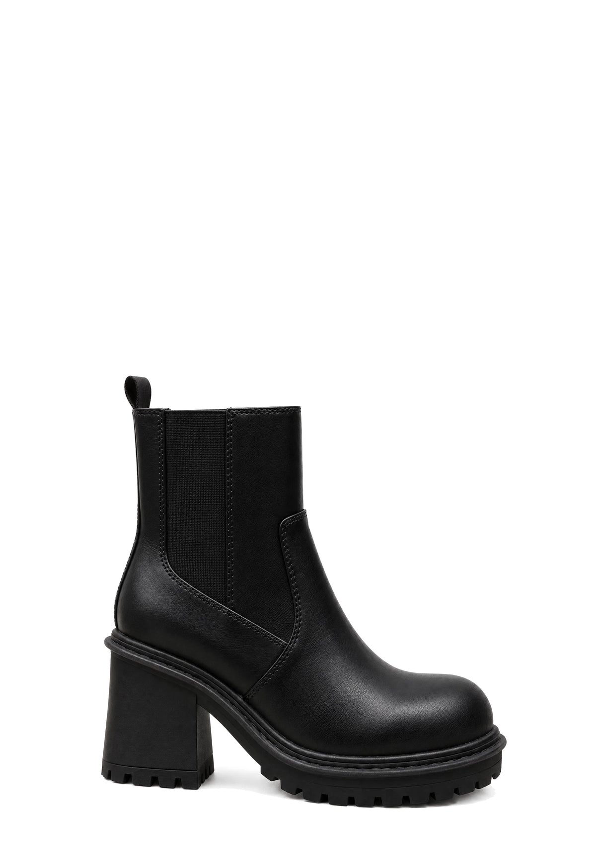 Lug Sole Chelsea Ankle Boots - Black