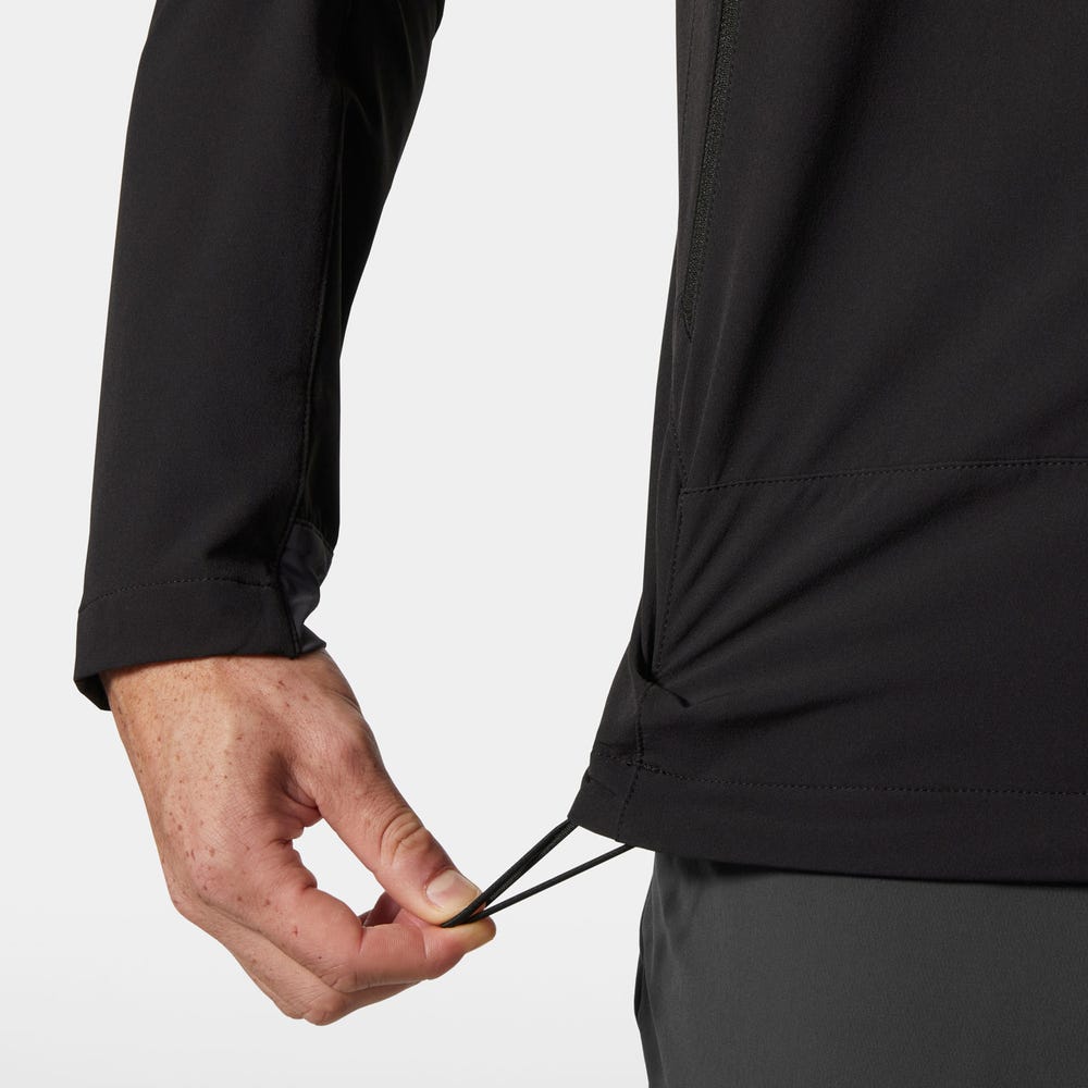 Men's Stretch Hooded Softshell Jacket - Black