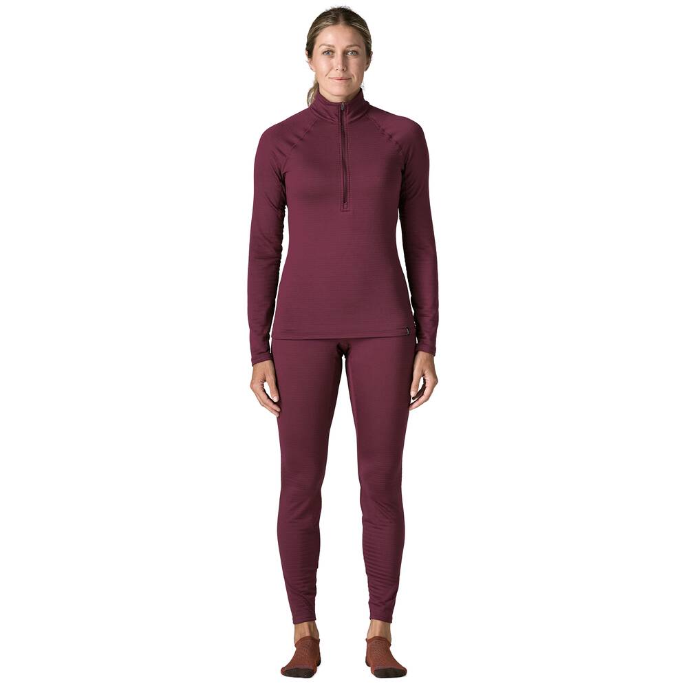 Women's Grid Fleece Base Layer Bottoms - Black