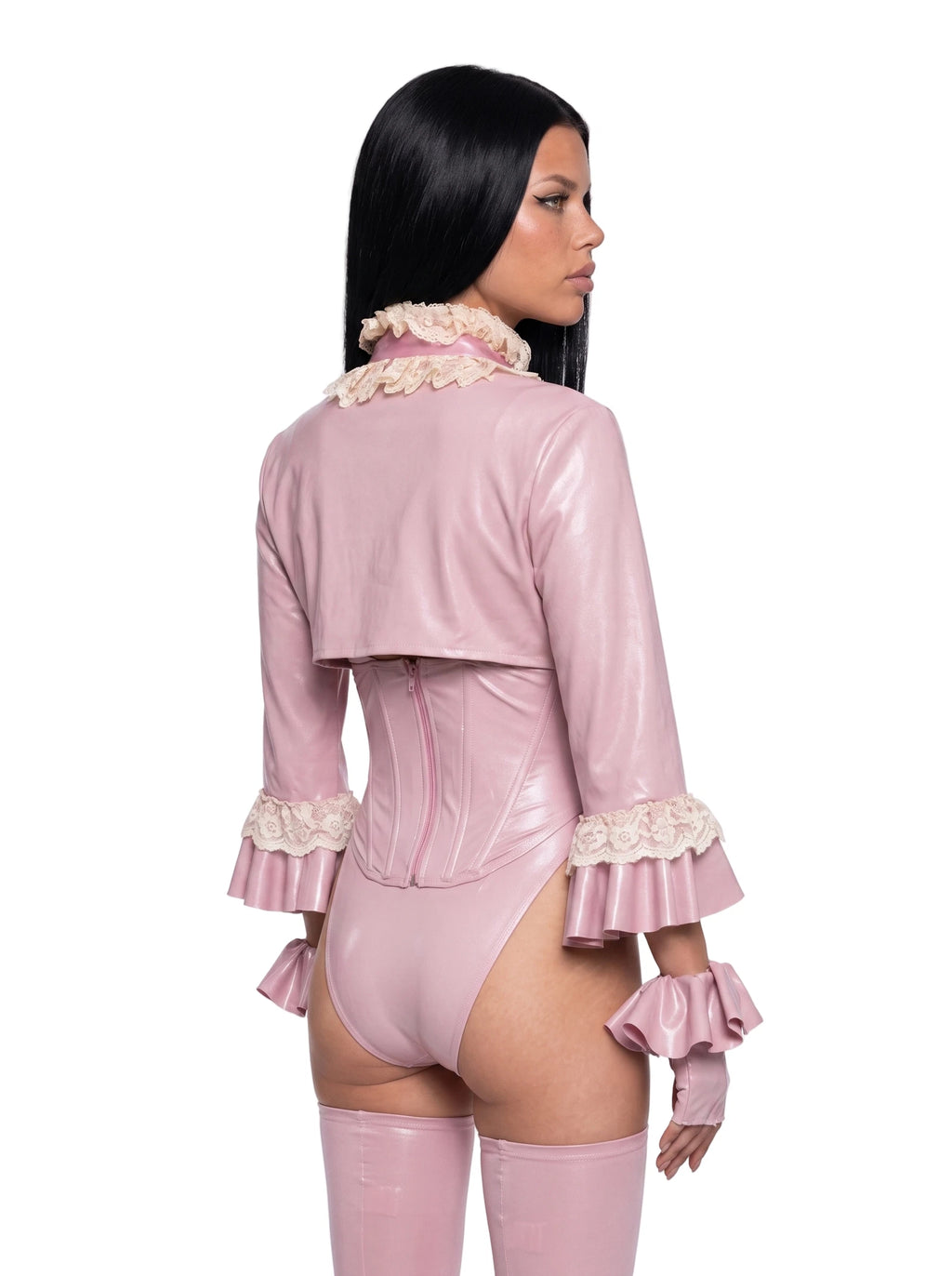 Pink Metallic Bodysuit Costume Set