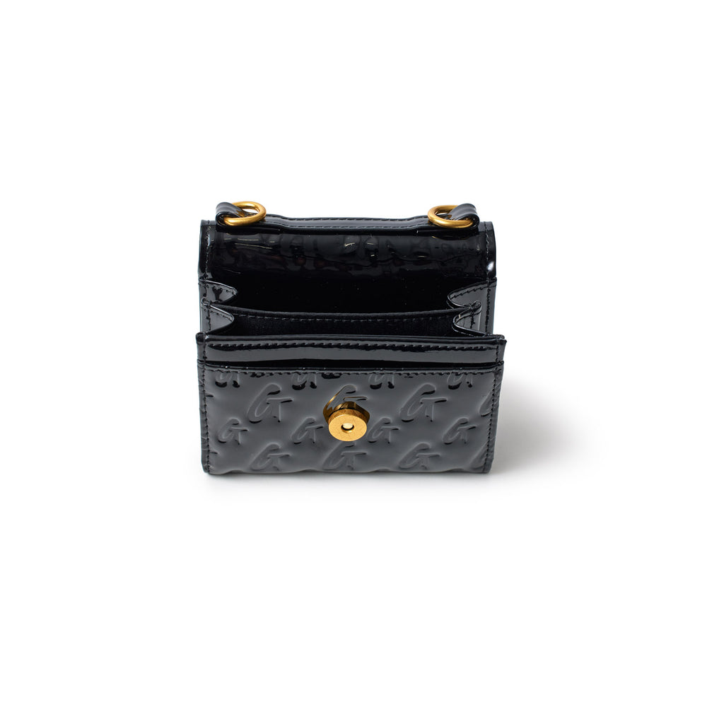 Mirrored Wallet With Chain - Black