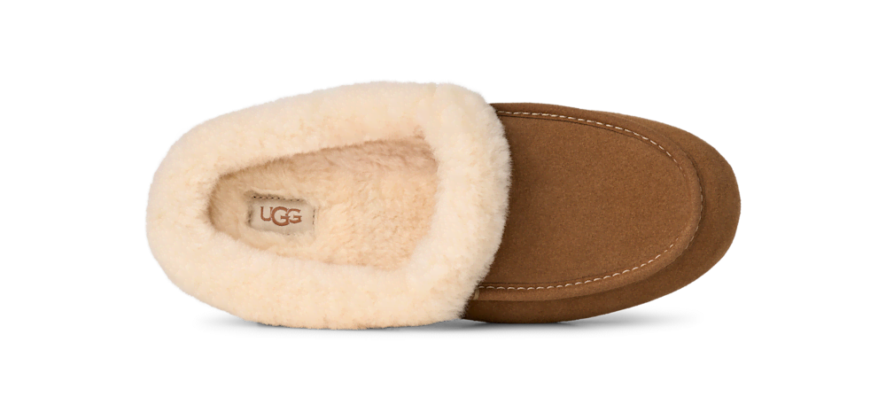 Women's Suede Sheepskin Collar Mule - Moonlight