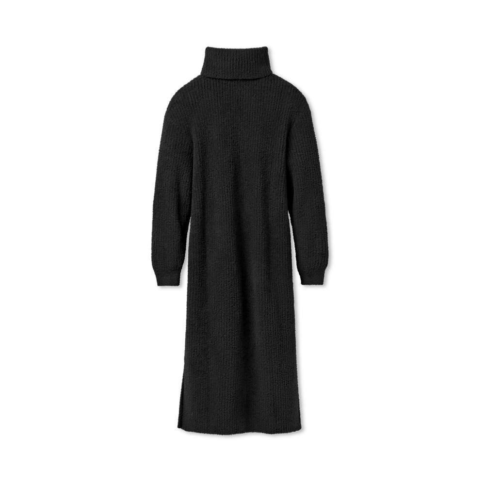 Women's Ribbed Turtleneck Maxi Dress - Brown