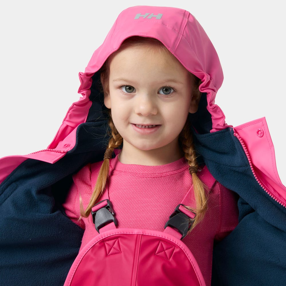 Kids' Fleece-Lined Rain Set - Cranberry