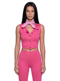 Western Star Crop Top, Pants & Bandana Set - Pink