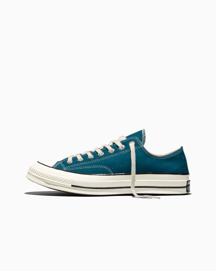 Heavyweight Canvas Low Top Sneaker - Black - Murky Waters Blue/Egret/Black