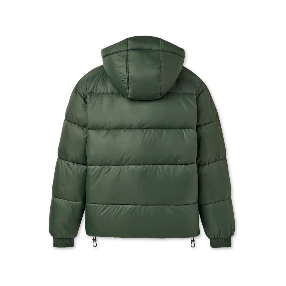 Men's Hooded Puffer Jacket - Green