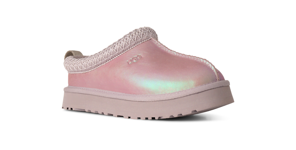 Kids' Iridescent Leather Platform Slippers
