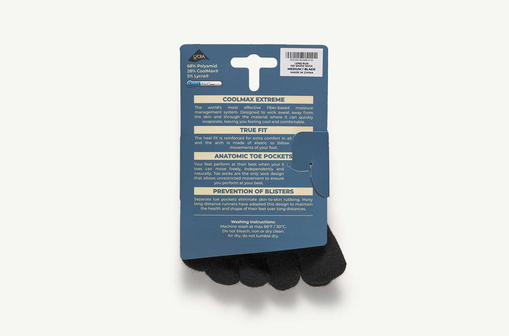No-Show Toe Socks - Black