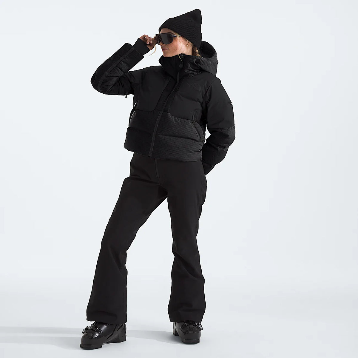 Women's Cropped Down Jacket - Black