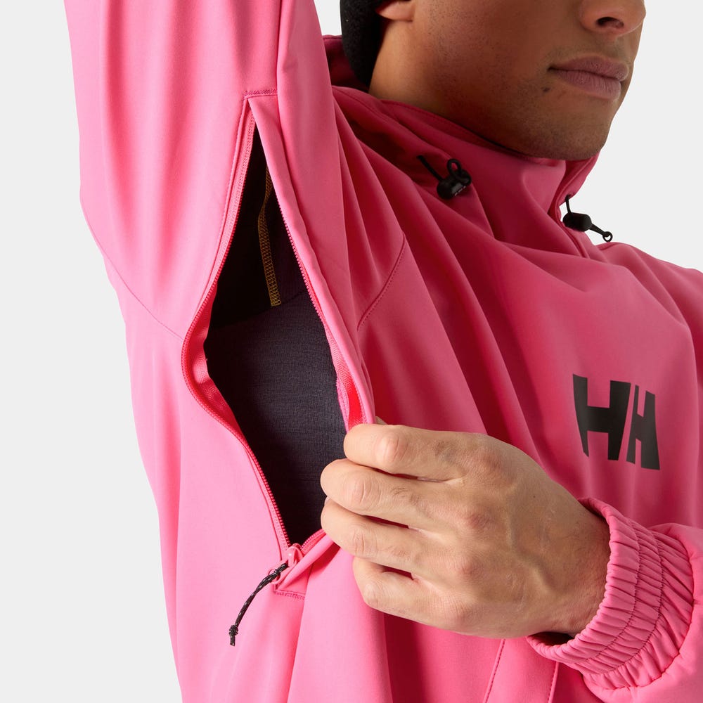 Unisex Fleece-Backed Softshell Hoodie - Black