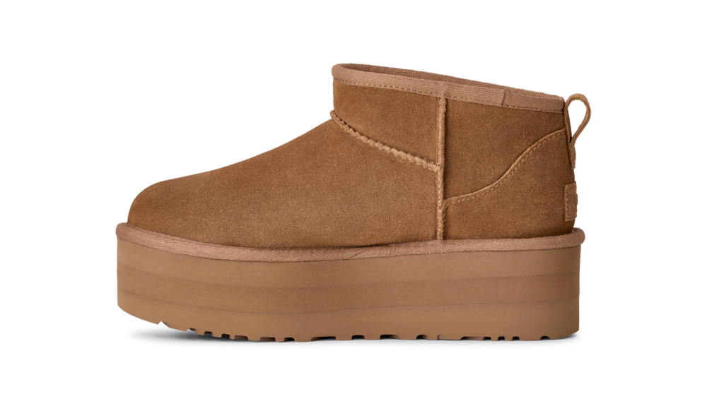 Women's Platform Ultra-Short Suede Boot - Sand