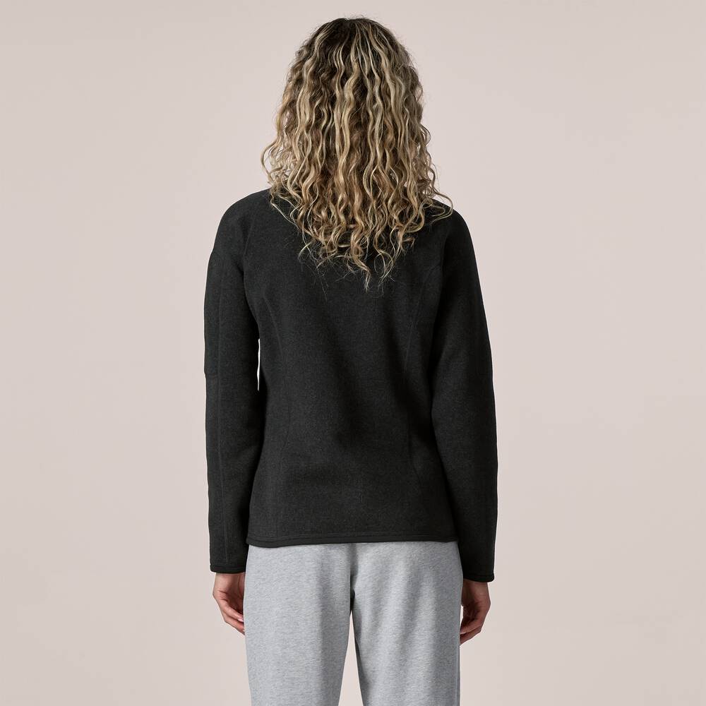 Women's Recycled Knit Fleece Jacket - Black