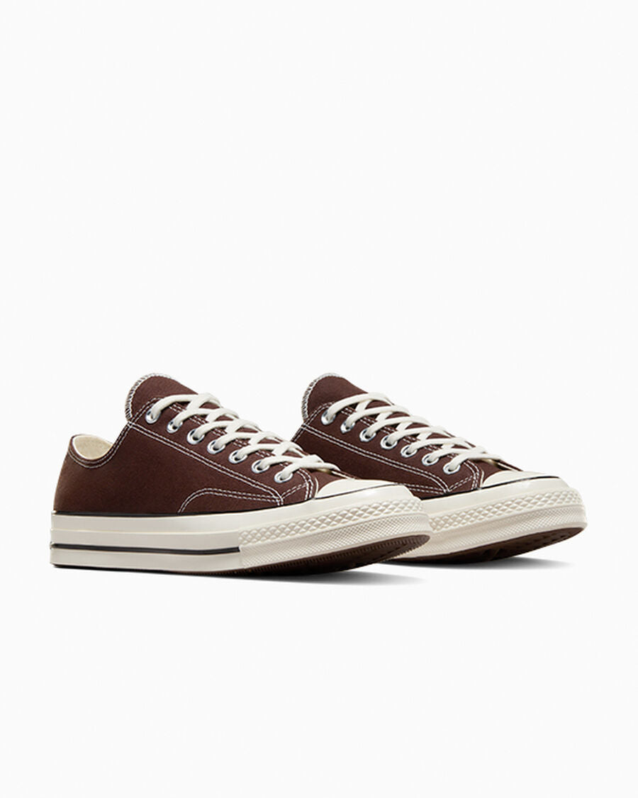 Canvas Low Top Sneakers - Brown - Dark Root Brown Brown/Egret/Black