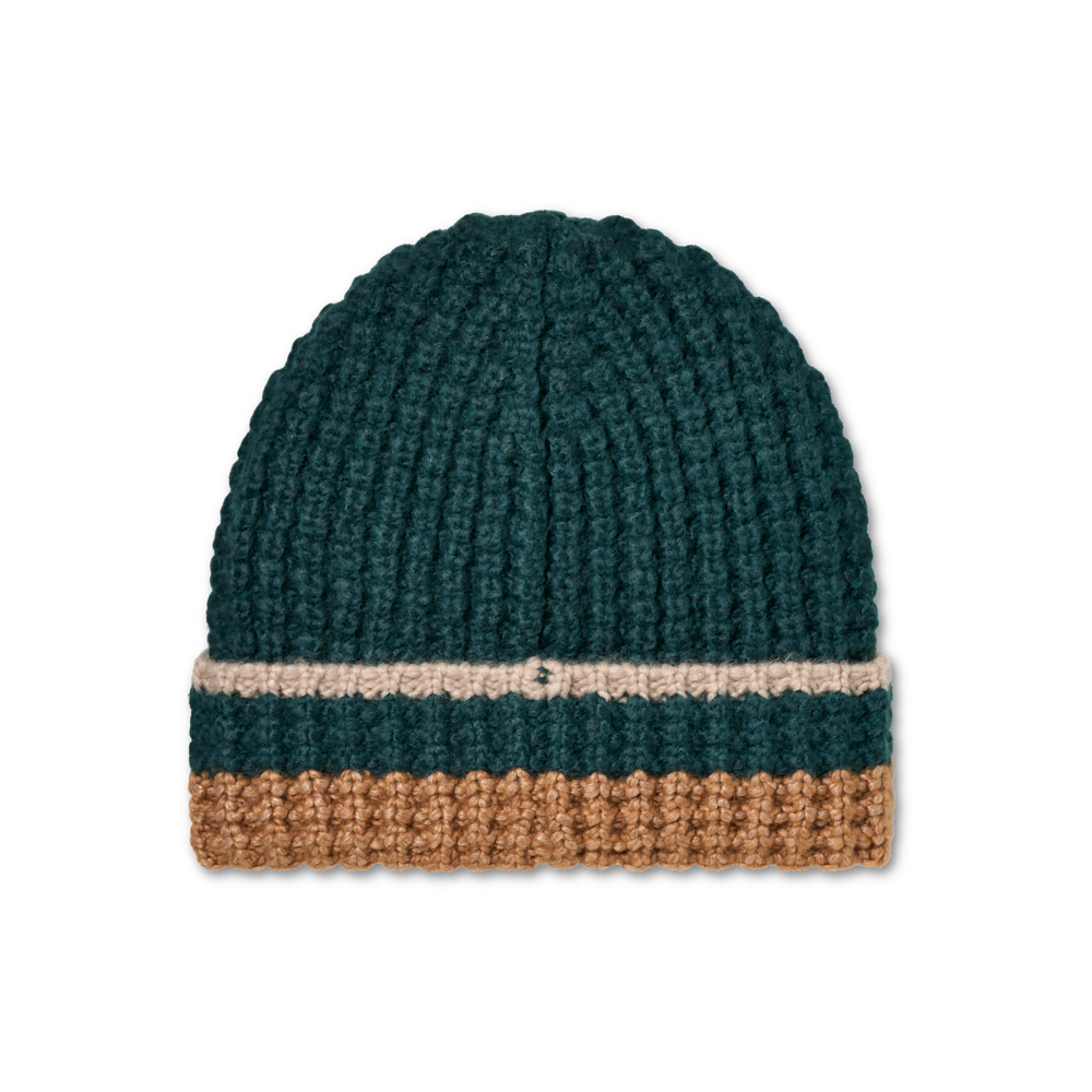 Men's Waffle Stripe Knit Beanie - Brown