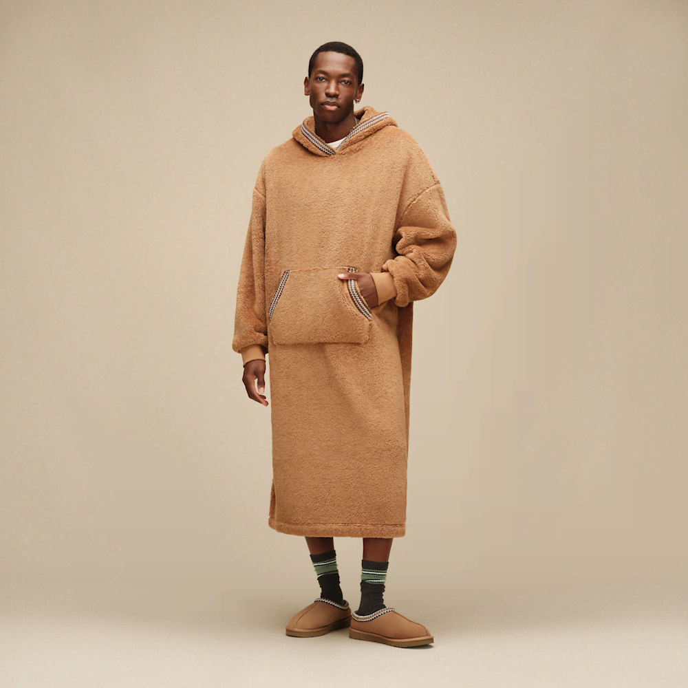 Oversized Recycled Fleece Hoodie - Black
