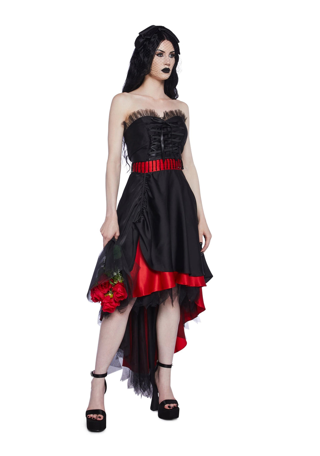 Gothic Bride Costume Set - Black