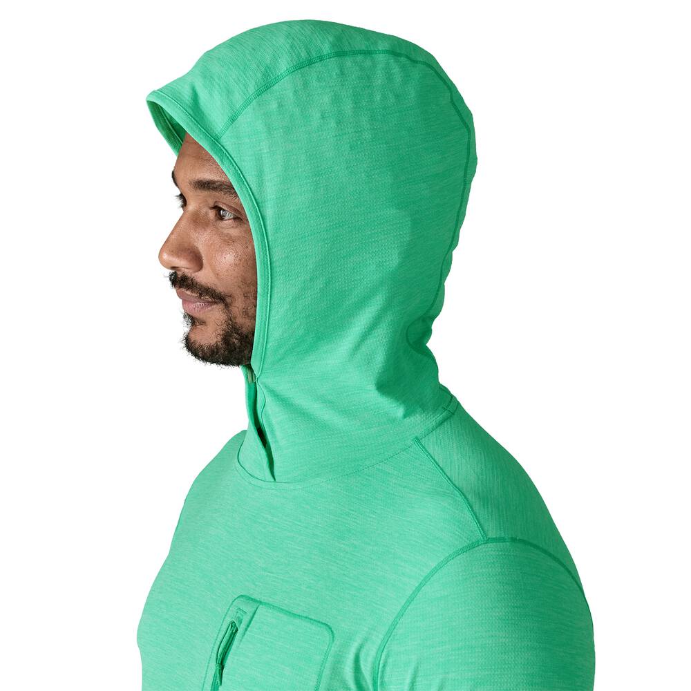 Men's UPF 40+ Sun Hooded Shirt - Aqua
