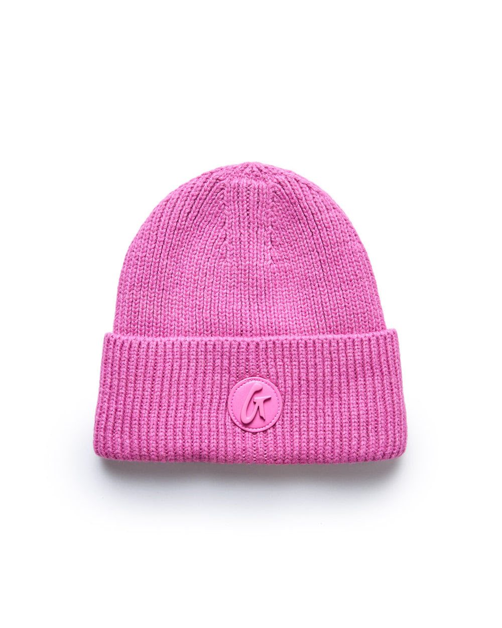 Wool Blend Satin-Lined Beanie - Hot Pink