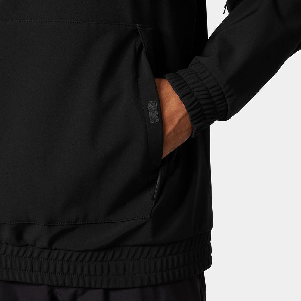 Unisex Fleece-Backed Softshell Hoodie - Black