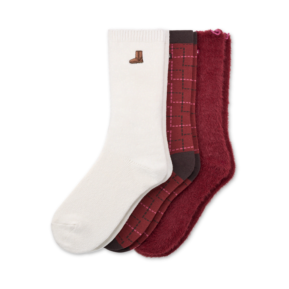 Women's Assorted Crew Socks - 3 Pack